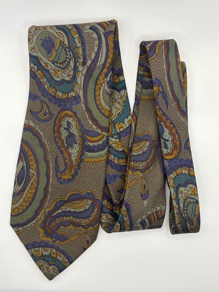 Fendi Cravatte Vintage Paisley Print Mens Tie 100 Silk Made In Italy Rare